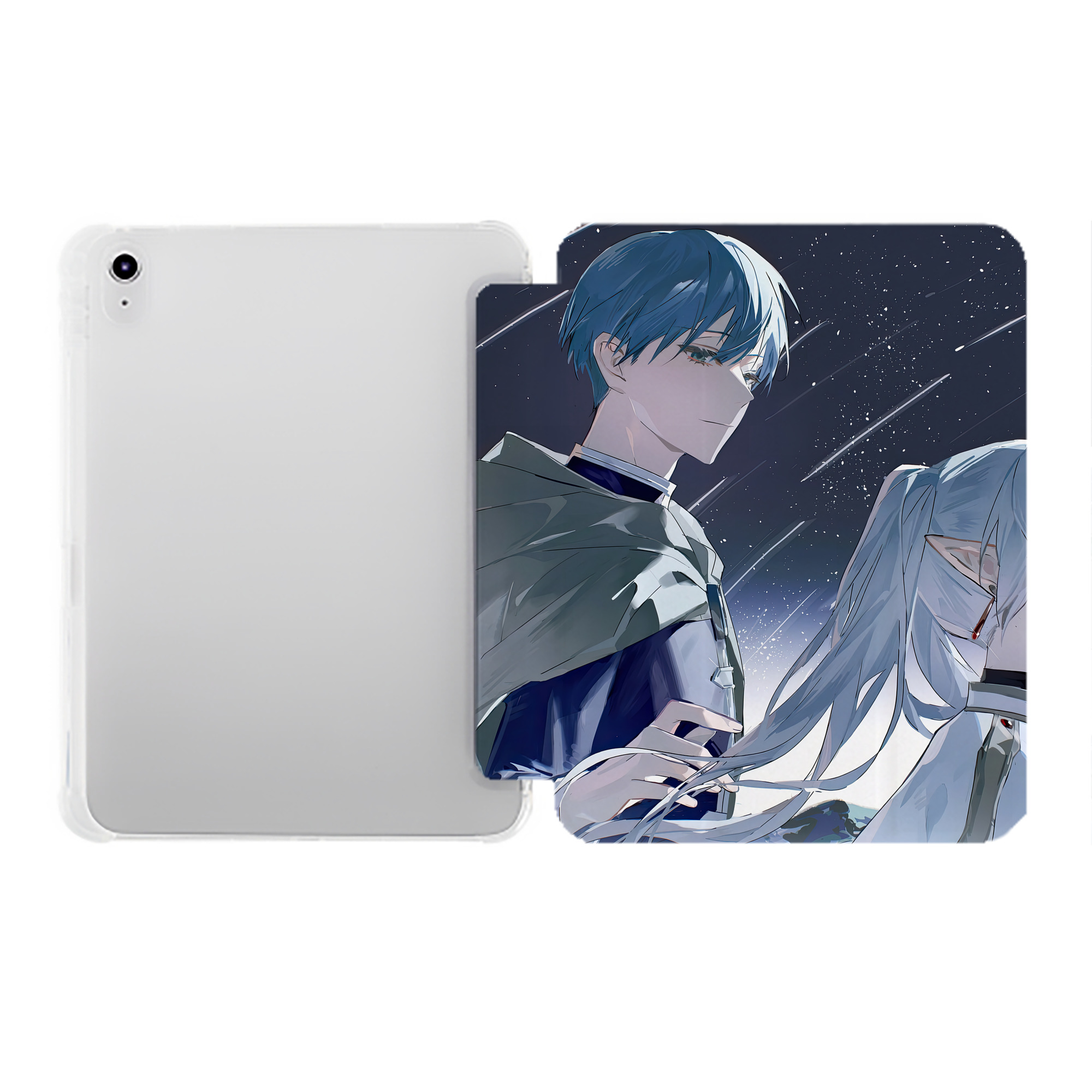 （画像用） 葬送のフリーレン Frieren IPad ケース ペン収納付き 三つ折りスタンド PUレザー×シリコン 対応機種9.5/10.5/10.9インチ